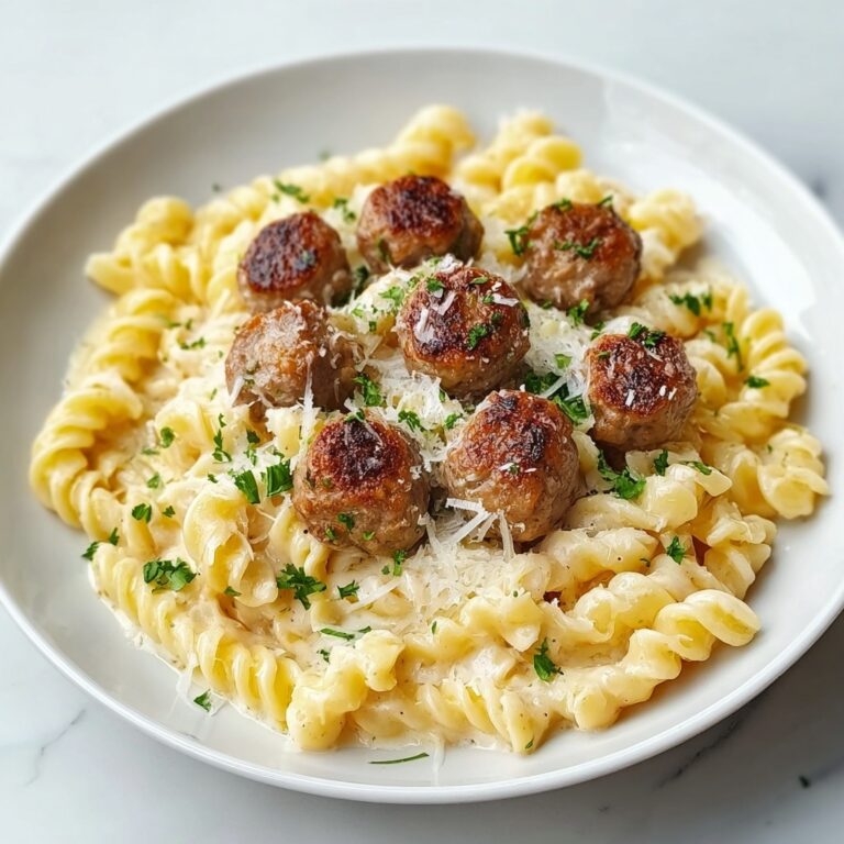 Garlic Butter Sausage with Creamy Parmesan Pasta Recipe