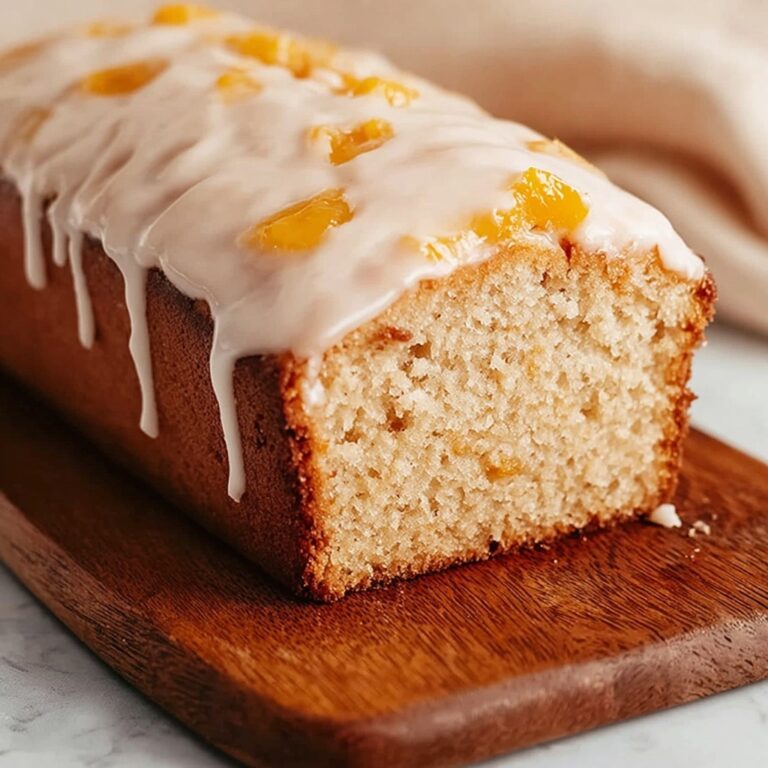Peach Bread Bliss: Moist Loaf with Cinnamon Glaze Delight Recipe