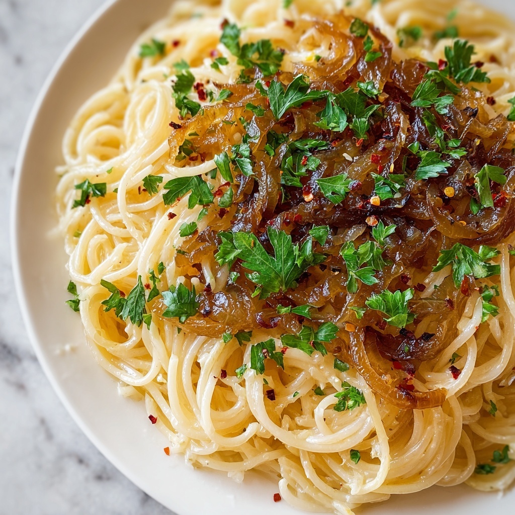Vegan Caramelized Onion Pasta Recipe - Recipe Image