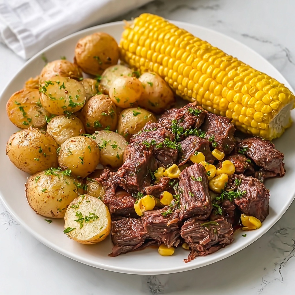 Slow Cooker Steak, Potatoes, and Corn Recipe - Recipe Image
