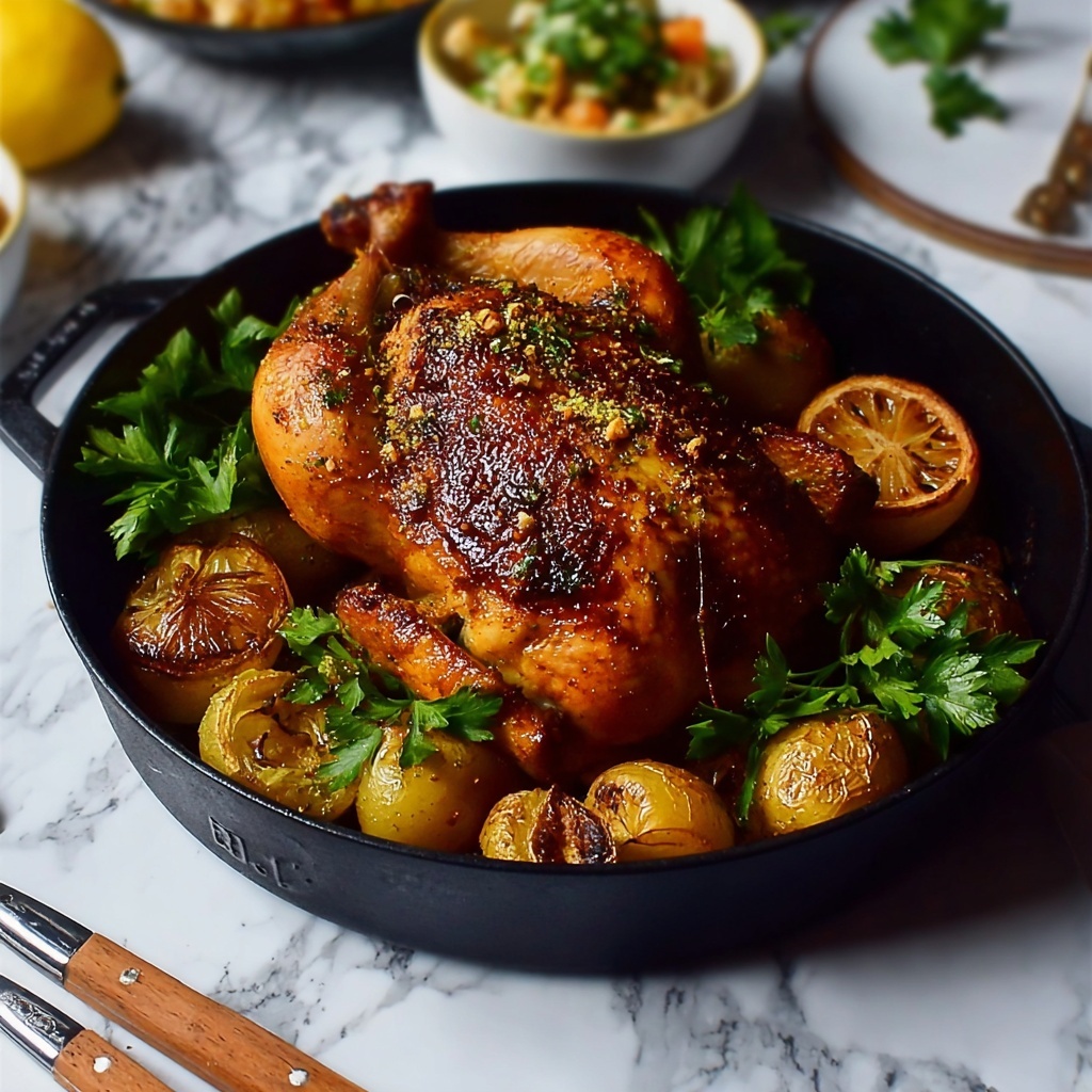 Savory Kefta Roasted Chicken with Garlic and Shallots Recipe - Recipe Image