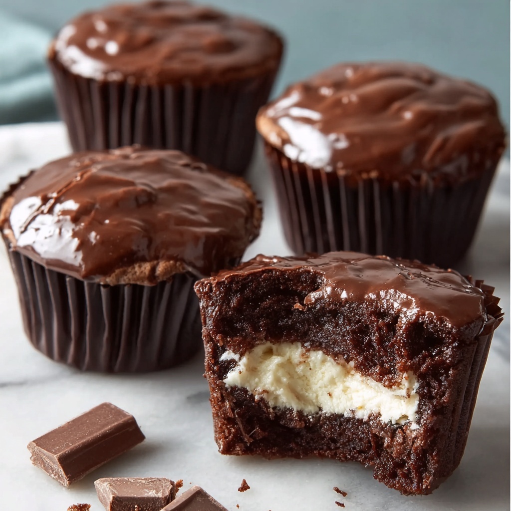 Cheesecake Stuffed Chocolate Cupcakes Recipe - Recipe Image