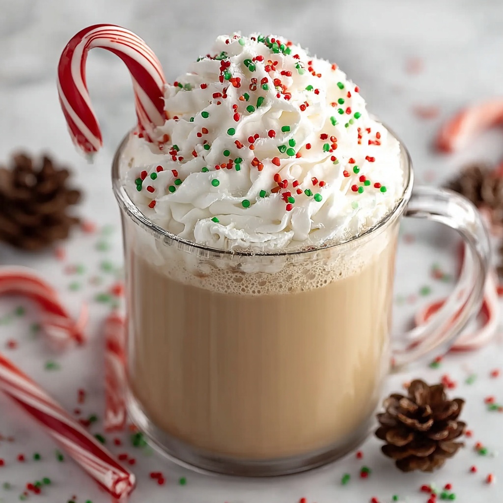 White Chocolate Candy Cane Latte Recipe - Recipe Image