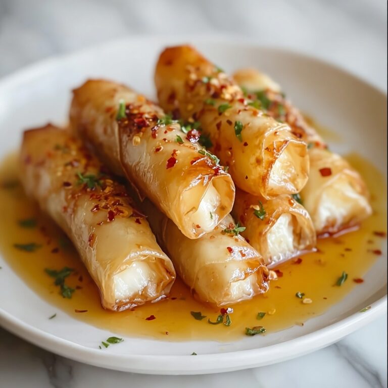 Oven Fried Feta Rolls with Chili Honey Recipe