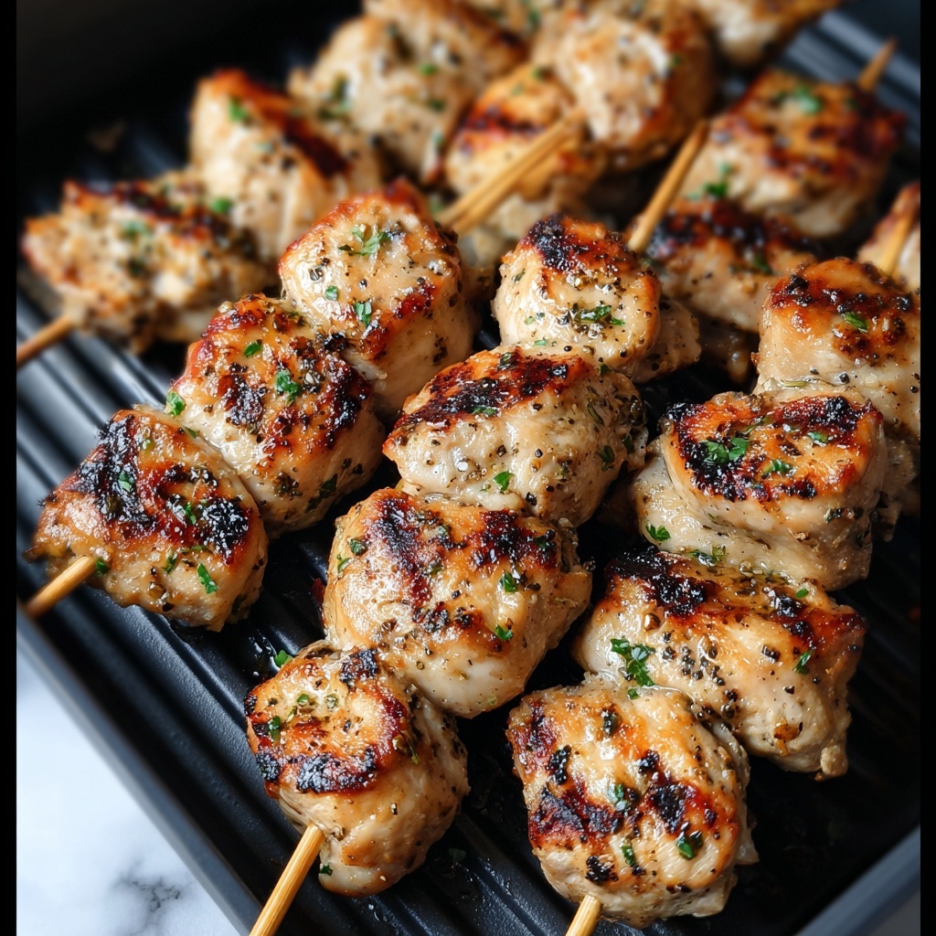 Air Fryer Garlic Parmesan Chicken Skewers Recipe - Recipe Image