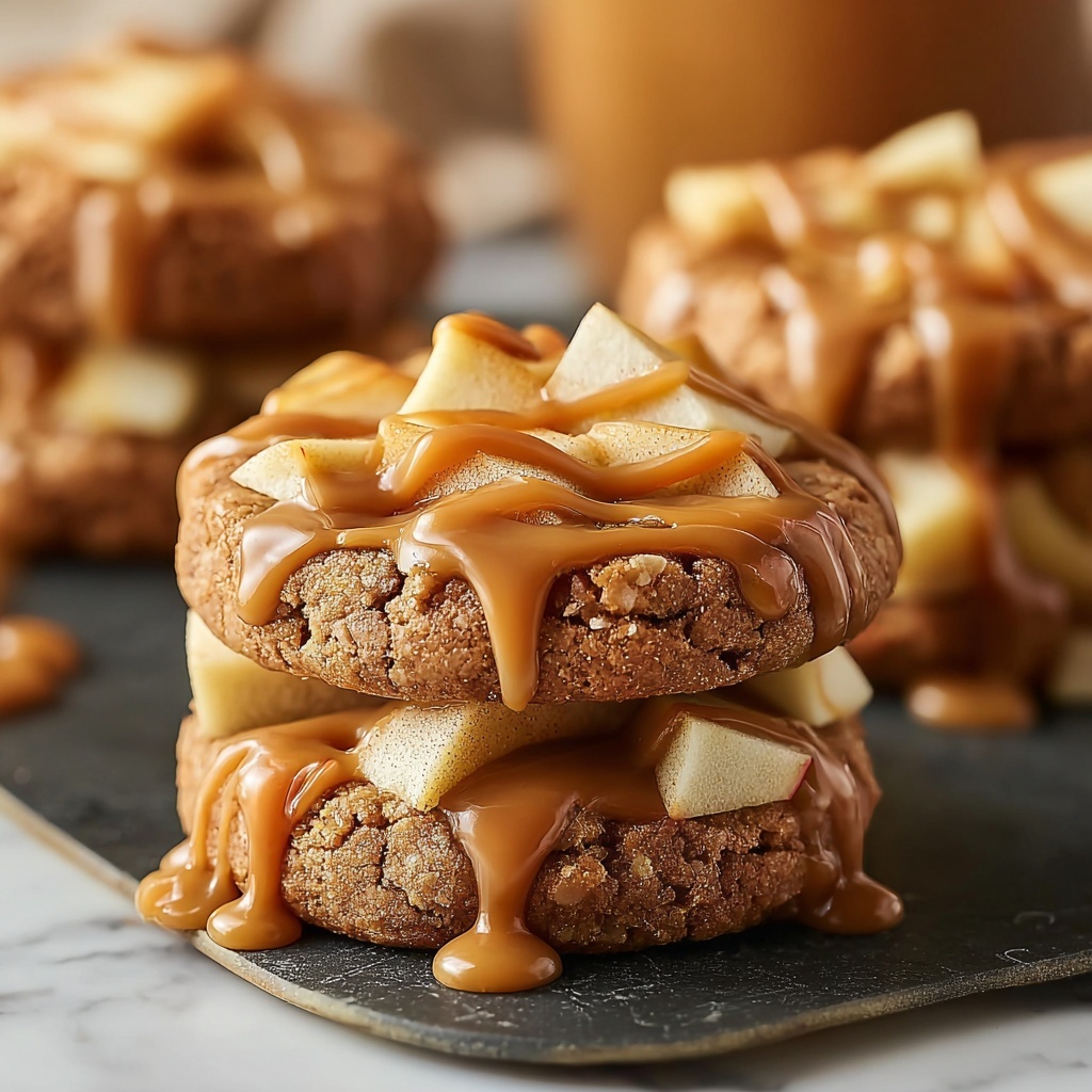 Caramel-Drizzled Apple Cinnamon Cookies Recipe - Recipe Image
