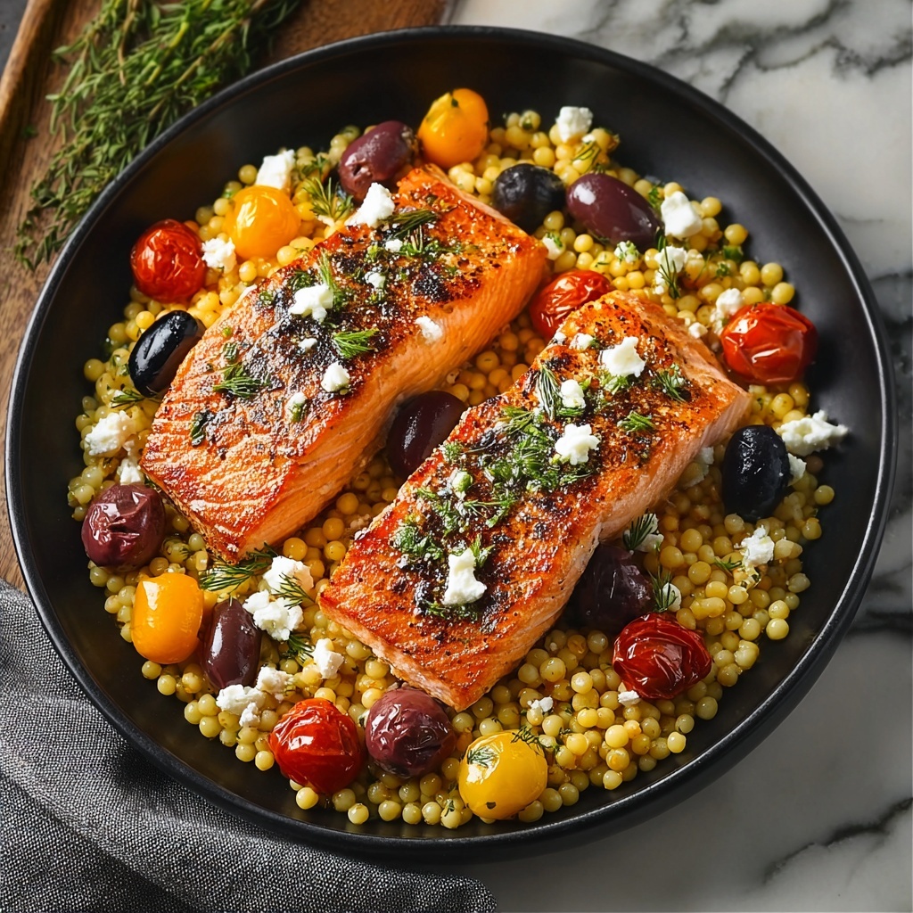 30-Minute Mediterranean Salmon in One-Pan Bliss Recipe - Recipe Image