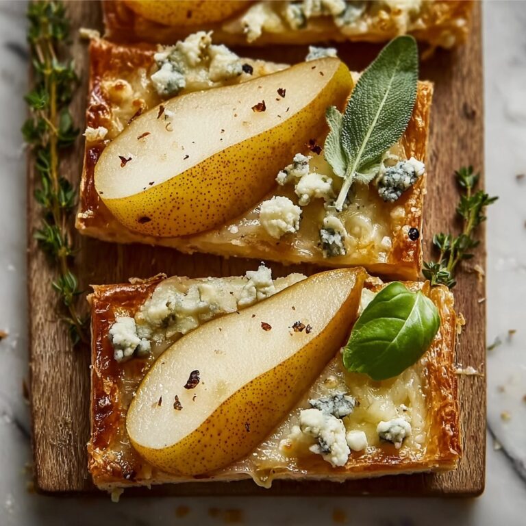 Pear and Gorgonzola Flatbread with Honey, Walnuts, and Arugula Recipe