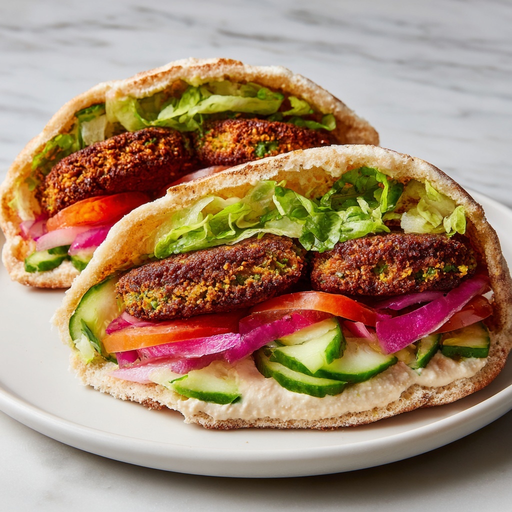 Falafel Wrap with Hummus, Tahini, and Fresh Vegetables Recipe - Recipe Image