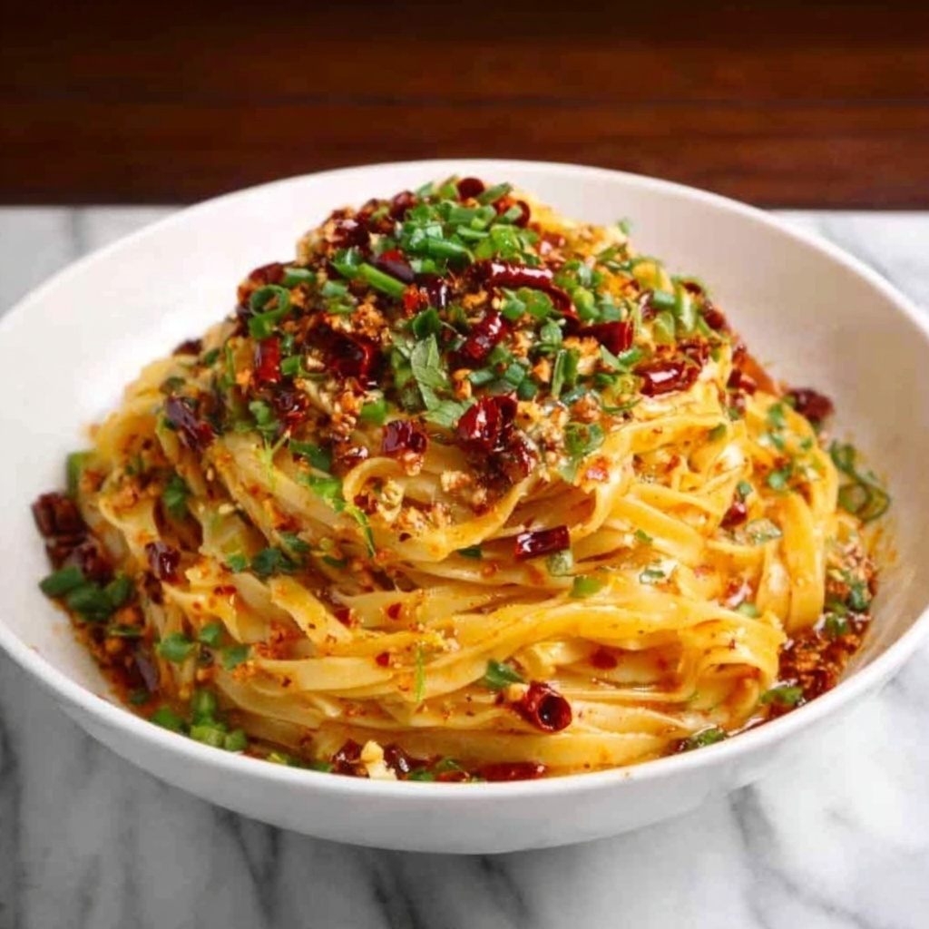 Spicy Garlic Chili Noodles Recipe - Recipe Image