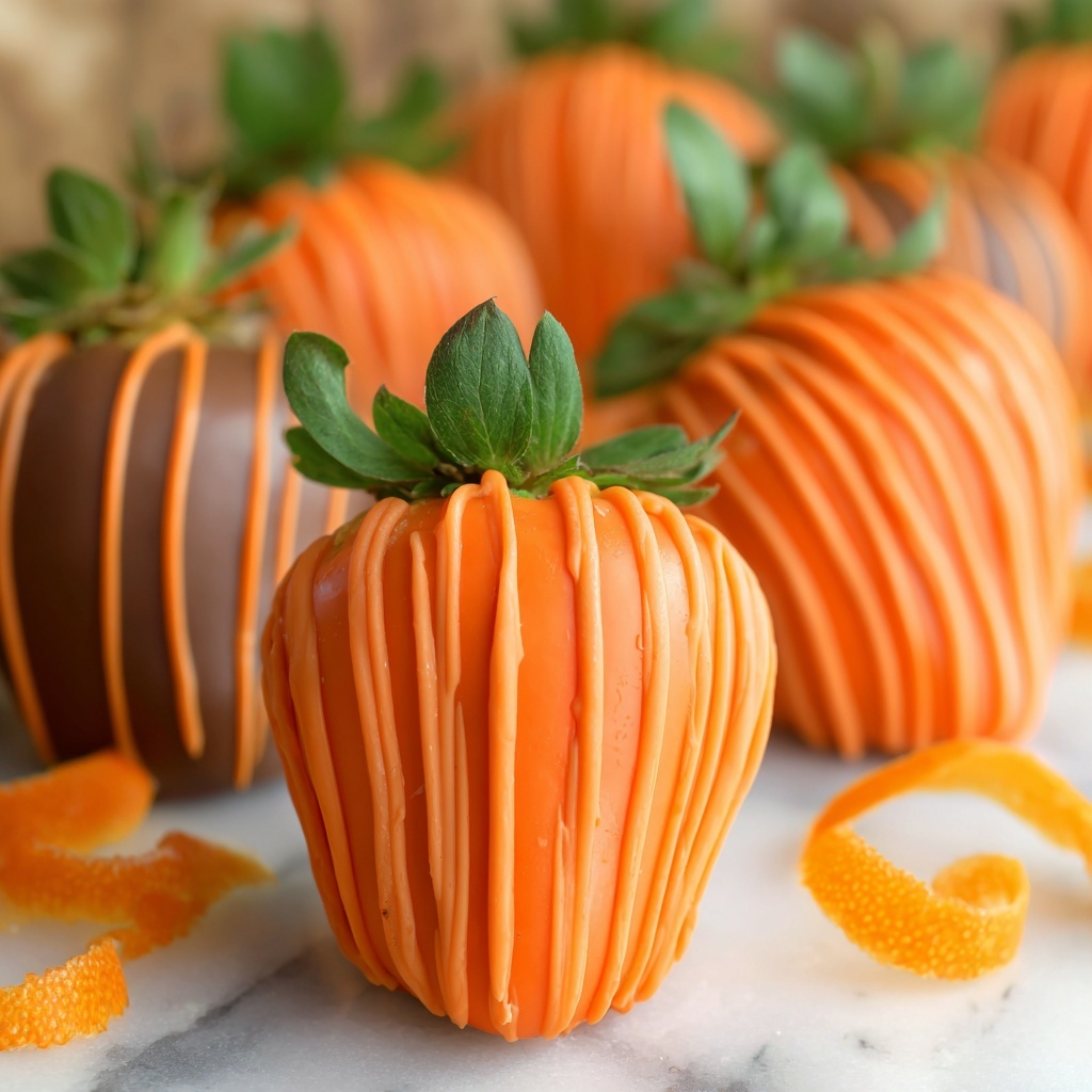 Adorable Carrot Chocolate Covered Strawberries Recipe - Recipe Image
