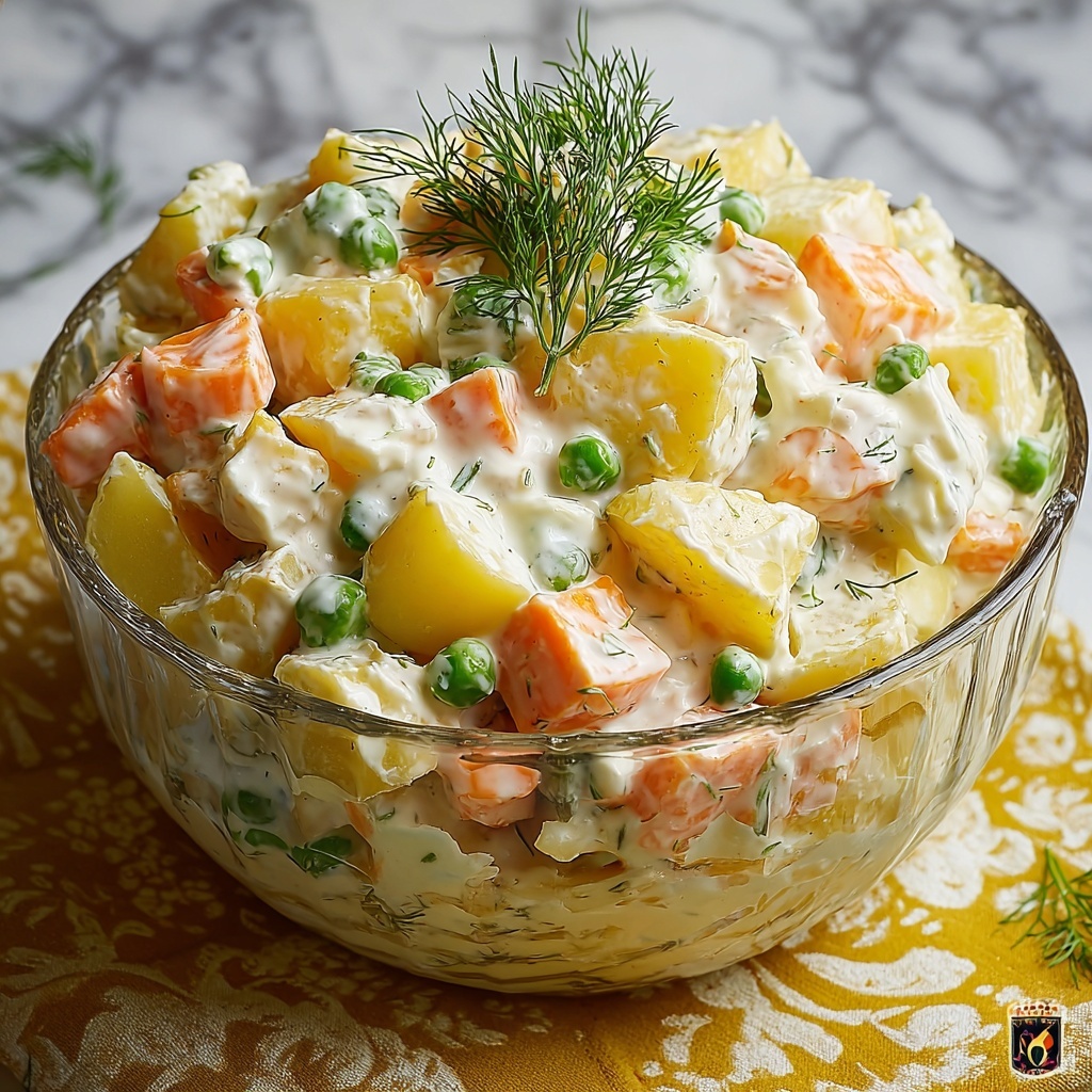 Olivier Salad – Russian Potato Salad Recipe - Recipe Image