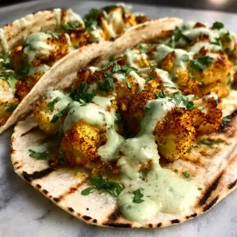 Cauliflower Tacos with Cilantro Lime Crema Recipe