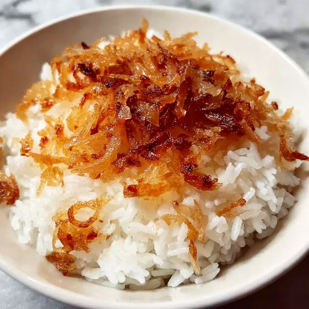 Savory Golden Onion Butter Jasmine Rice Recipe - Recipe Image