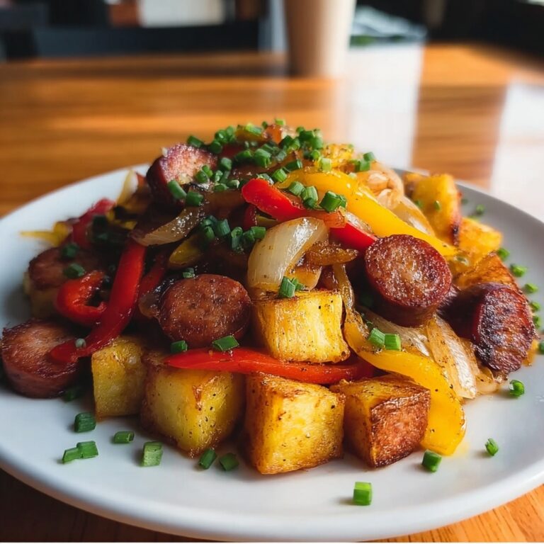 Fried Potatoes and Onions Peppers with Smoked Sausage Recipe