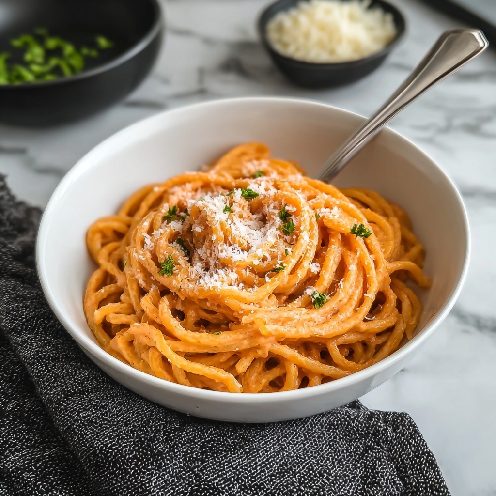 Creamy Roasted Red Pepper Alfredo Recipe - Recipe Image