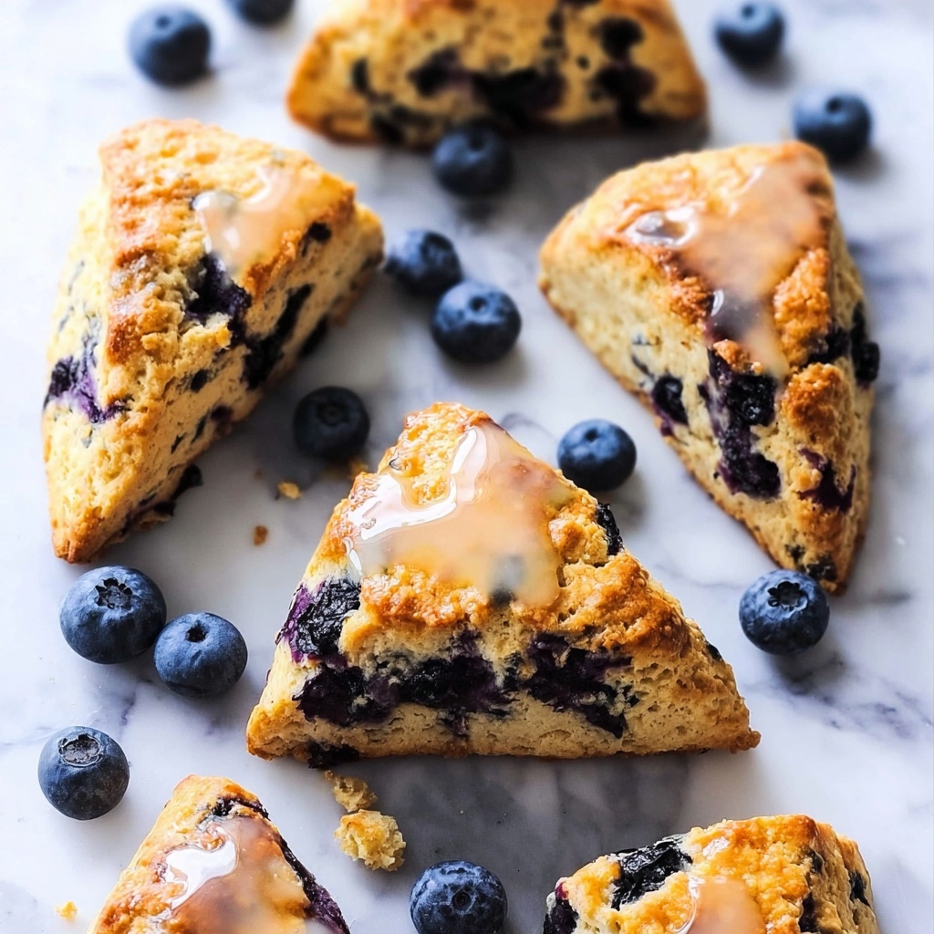 Lemon Blueberry Scones with Lemon Glaze Recipe - Recipe Image
