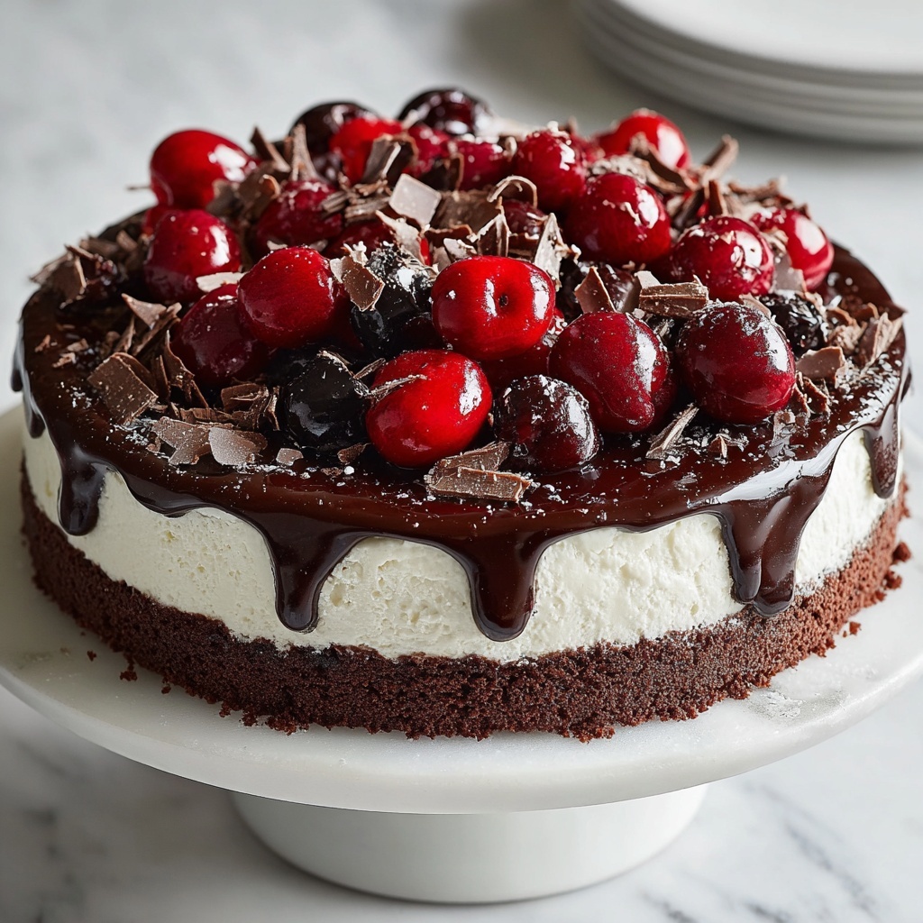 No-Bake Black Forest Cheesecake Recipe - Recipe Image