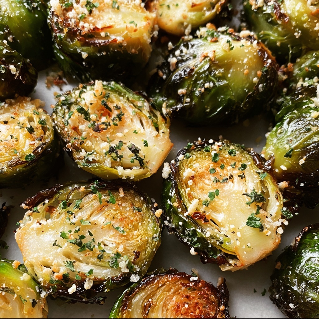 Garlic Parmesan Roasted Brussels Sprouts Recipe - Recipe Image