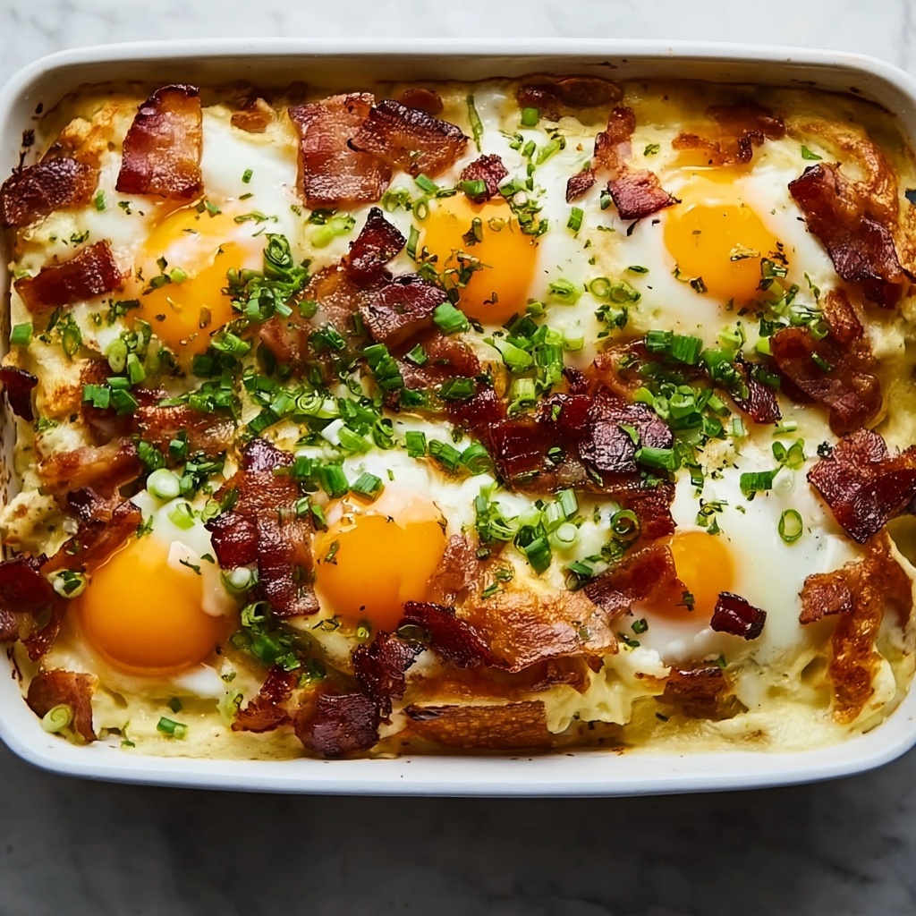 Overnight Eggs Benedict Casserole with Hollandaise Sauce Recipe - Recipe Image