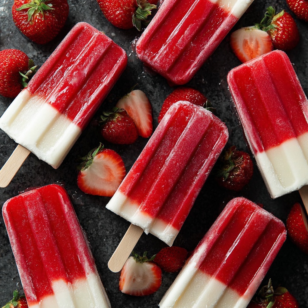Strawberry Yogurt Popsicles Recipe - Recipe Image