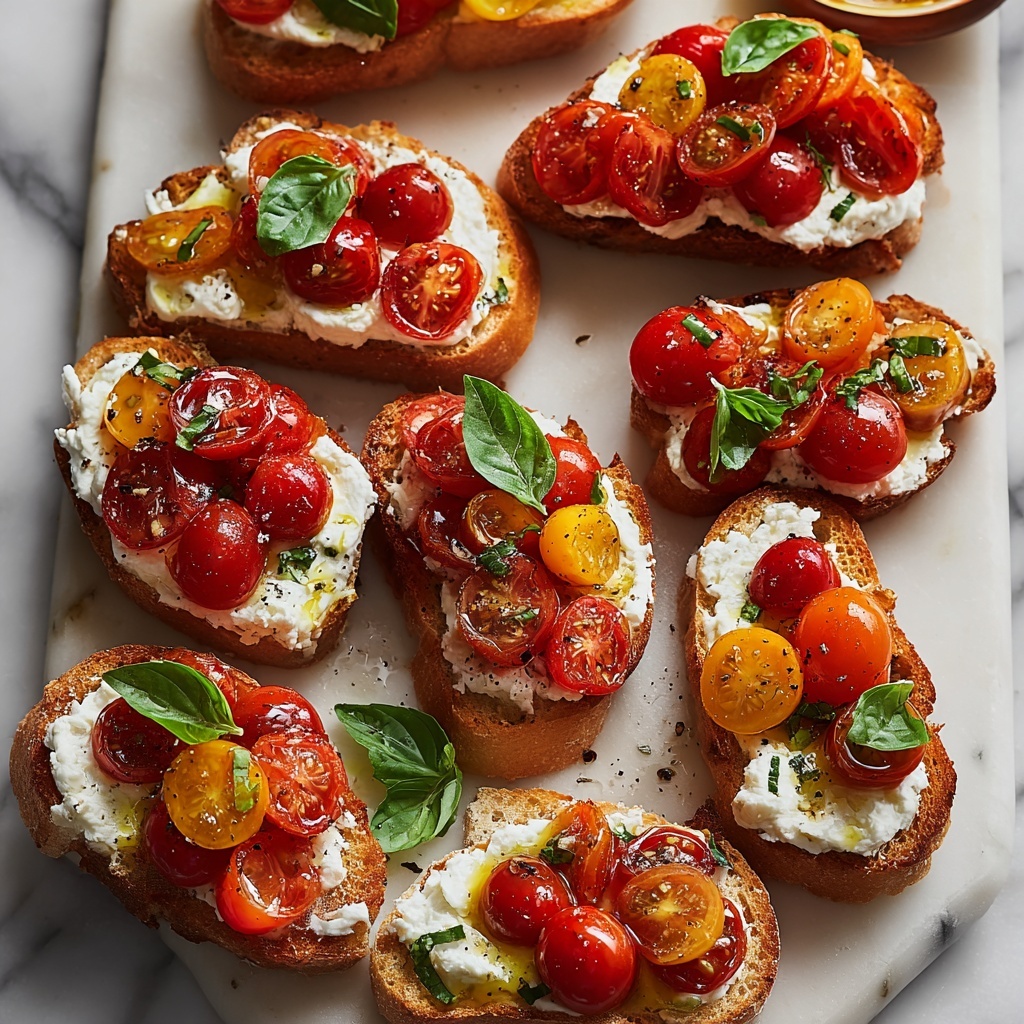 Slow-Roasted Cherry Tomato Bruschetta Recipe - Recipe Image
