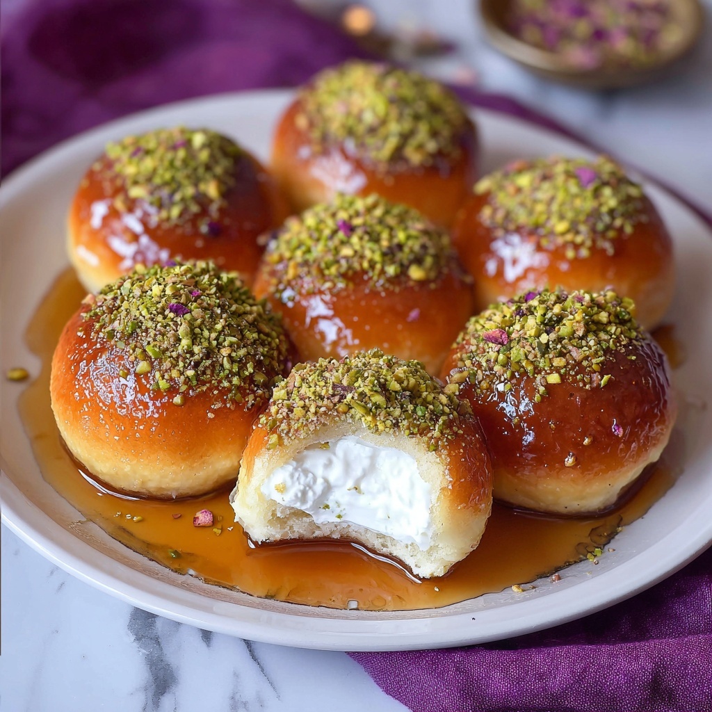 Stuffed Gulab Jamuns with Cream and Pistachio Filling Recipe - Recipe Image