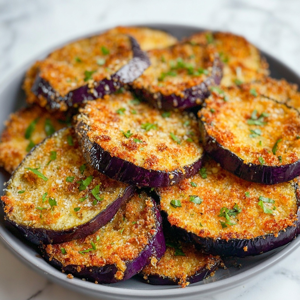 Crispy Parmesan Italian Seasoned Air Fryer Eggplant Recipe - Recipe Image