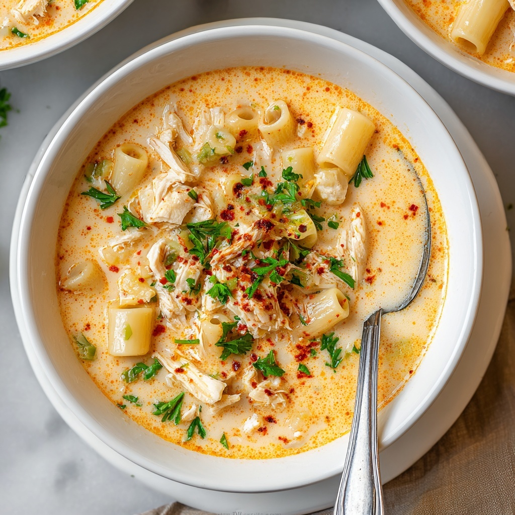 Creamy Cajun Chicken Pasta Soup Recipe - Recipe Image