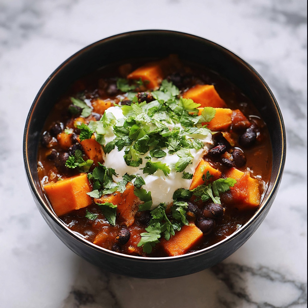 Slow Cooker Sweet Potato Black Bean Chili Recipe - Recipe Image