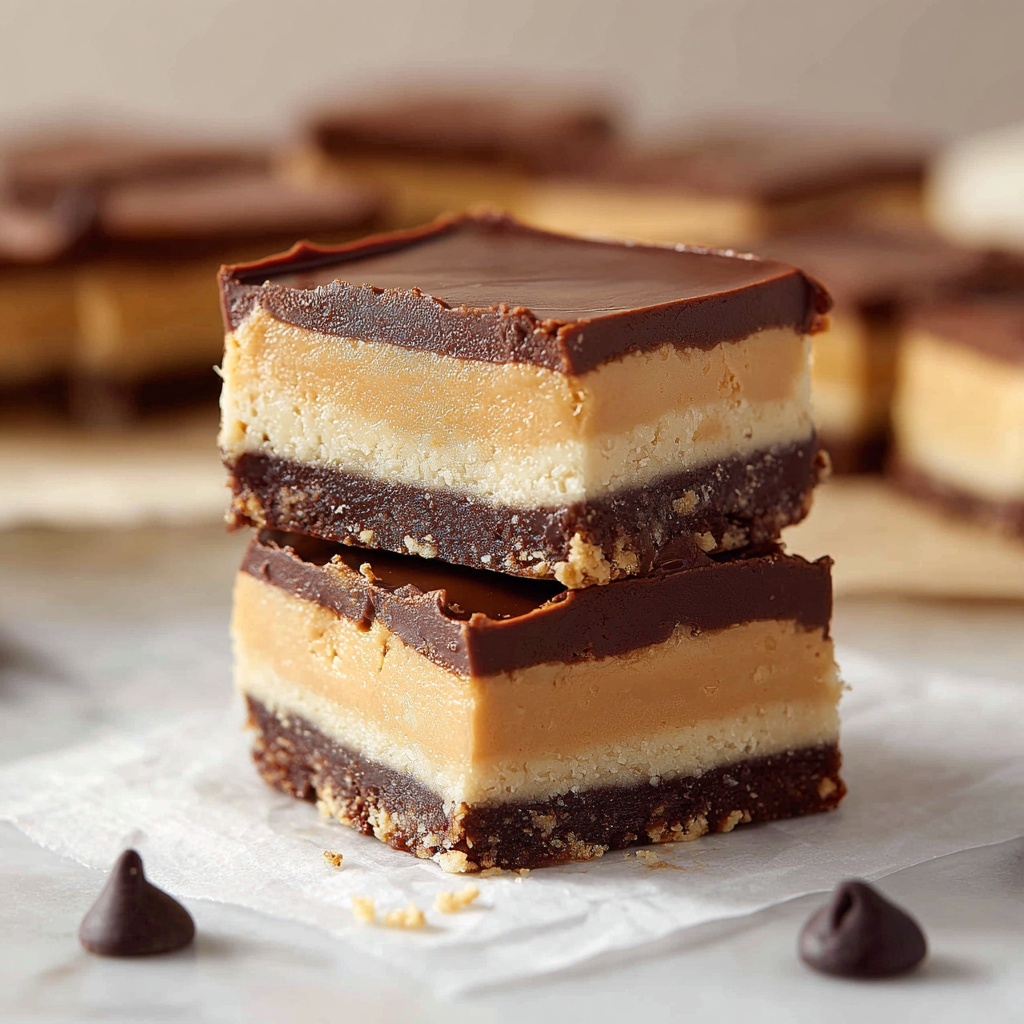 No-Bake Peanut Butter Buckeye Bars Recipe - Recipe Image