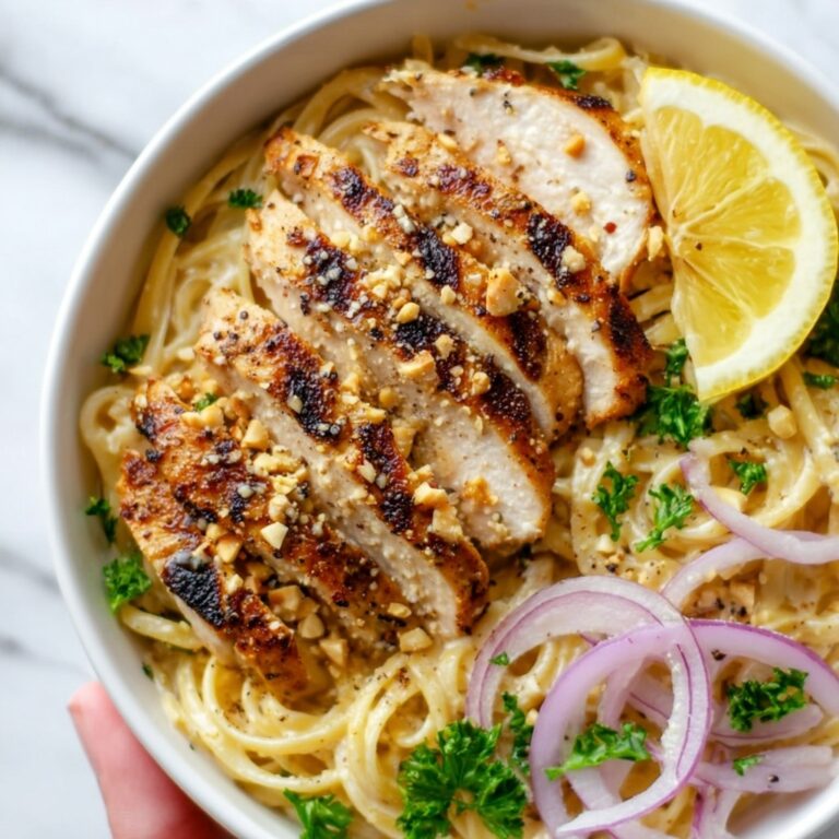 Lemon Garlic Chicken Noodle Bowl Recipe