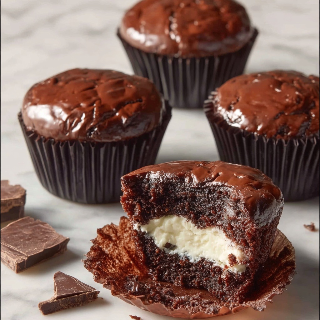 Cheesecake Stuffed Chocolate Cupcakes Recipe - Recipe Image