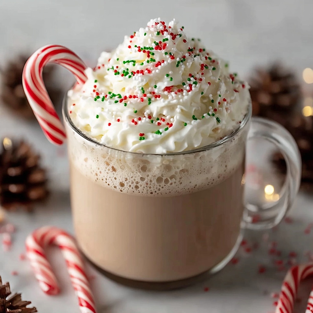 White Chocolate Candy Cane Latte Recipe - Recipe Image