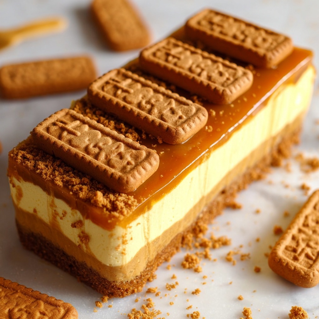 Biscoff Pumpkin Cheesecake Bars Recipe - Recipe Image
