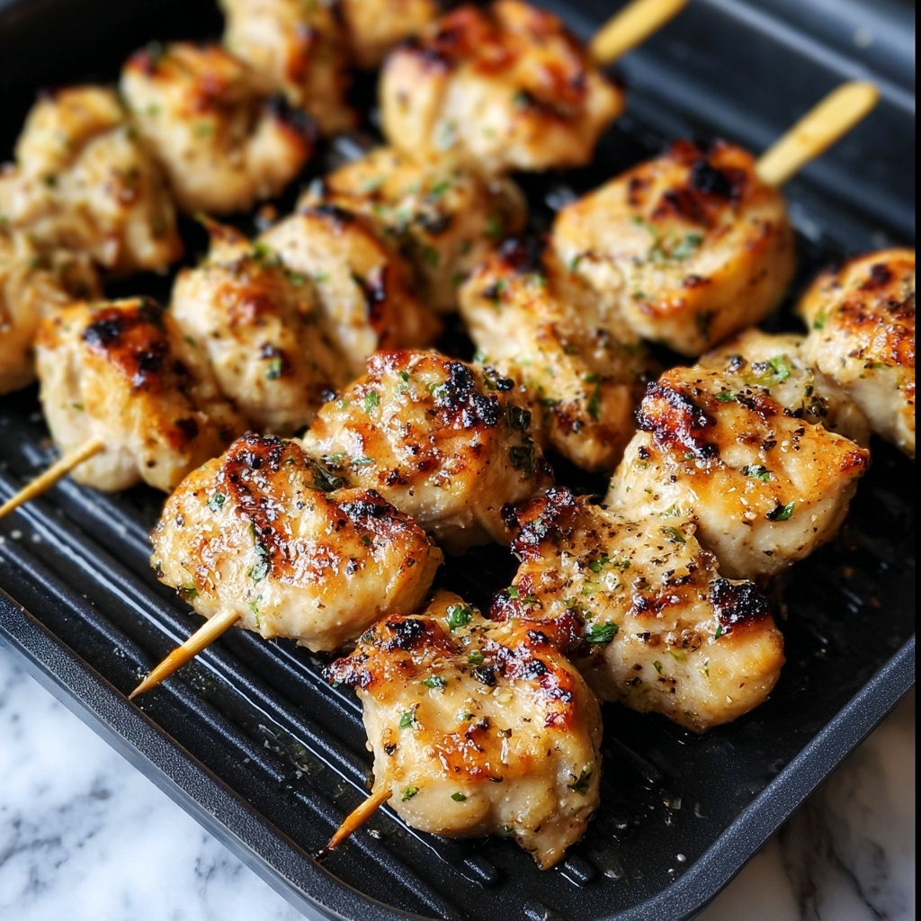Air Fryer Garlic Parmesan Chicken Skewers Recipe - Recipe Image