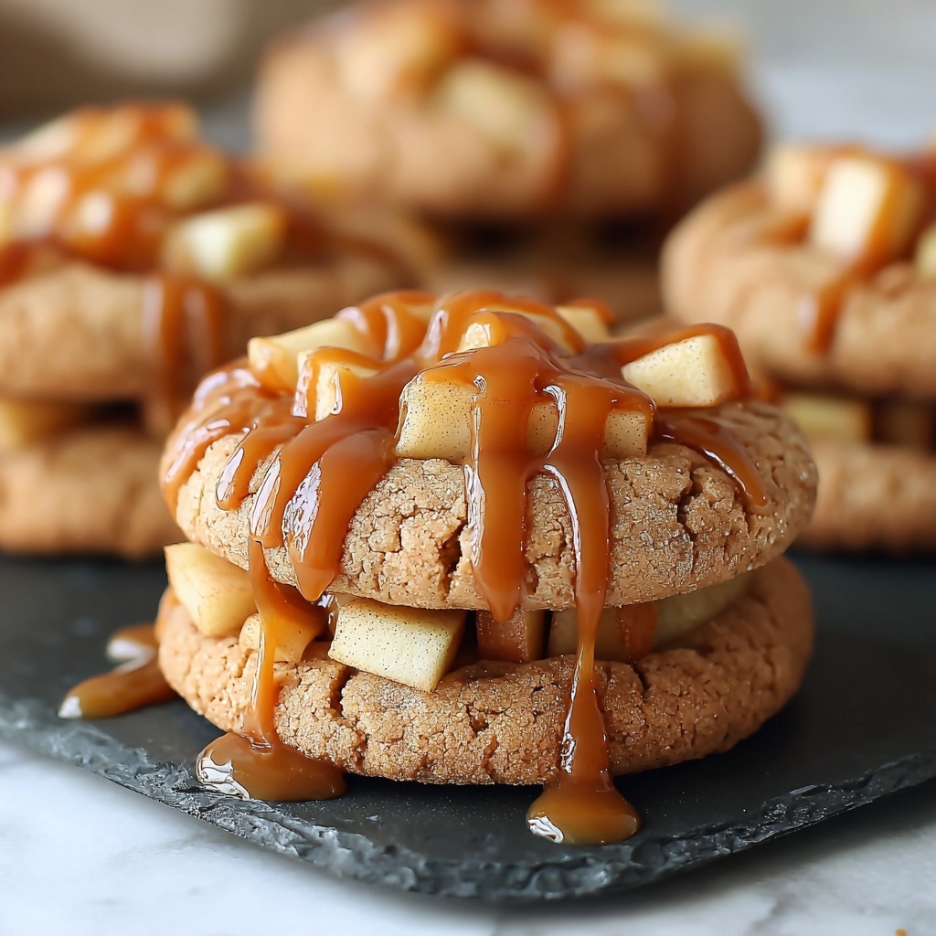 Caramel-Drizzled Apple Cinnamon Cookies Recipe - Recipe Image