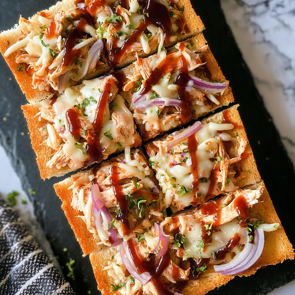 BBQ Chicken French Bread Pizza Recipe - Recipe Image