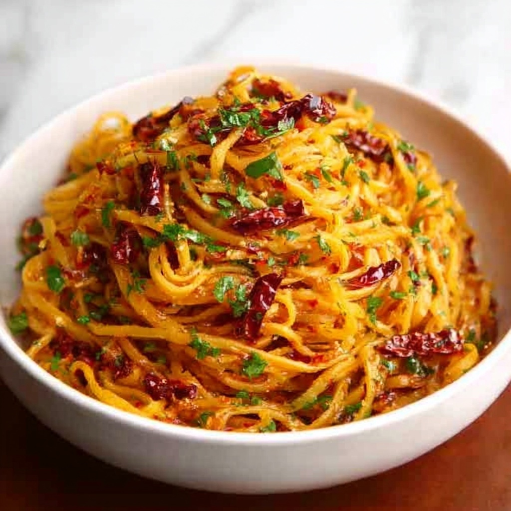 Spicy Garlic Chili Noodles Recipe - Recipe Image