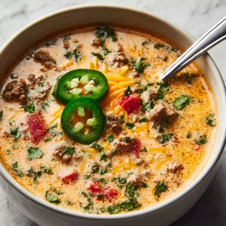 Spicy Jalapeño Cheeseburger Soup Recipe