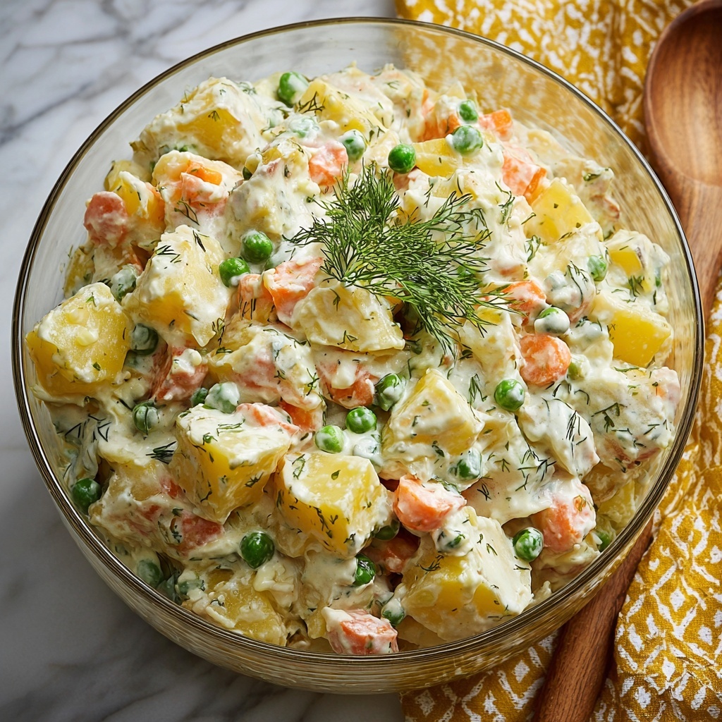 Olivier Salad – Russian Potato Salad Recipe - Recipe Image