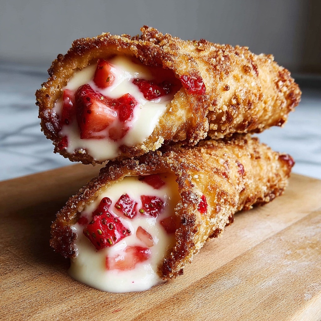 Strawberry Cheesecake Stuffed Eggroll Bites Recipe - Recipe Image