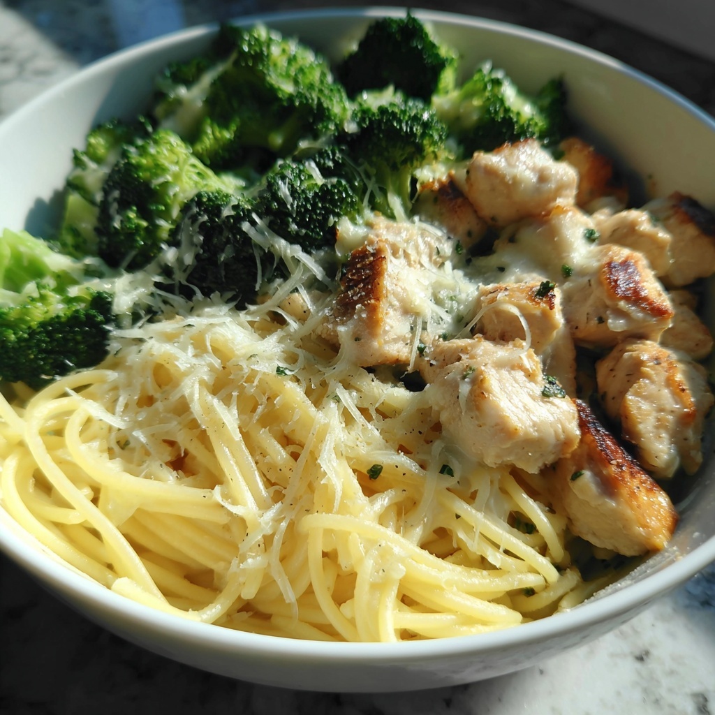 Cheesy Garlic Chicken and Broccoli Pasta Recipe - Recipe Image