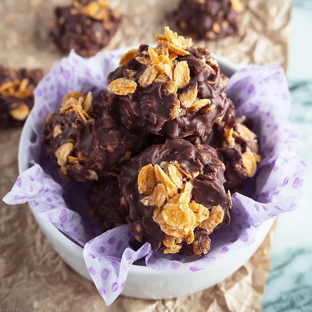 Irresistible Peanut Butter Chocolate Corn Flakes Clusters Recipe - Recipe Image