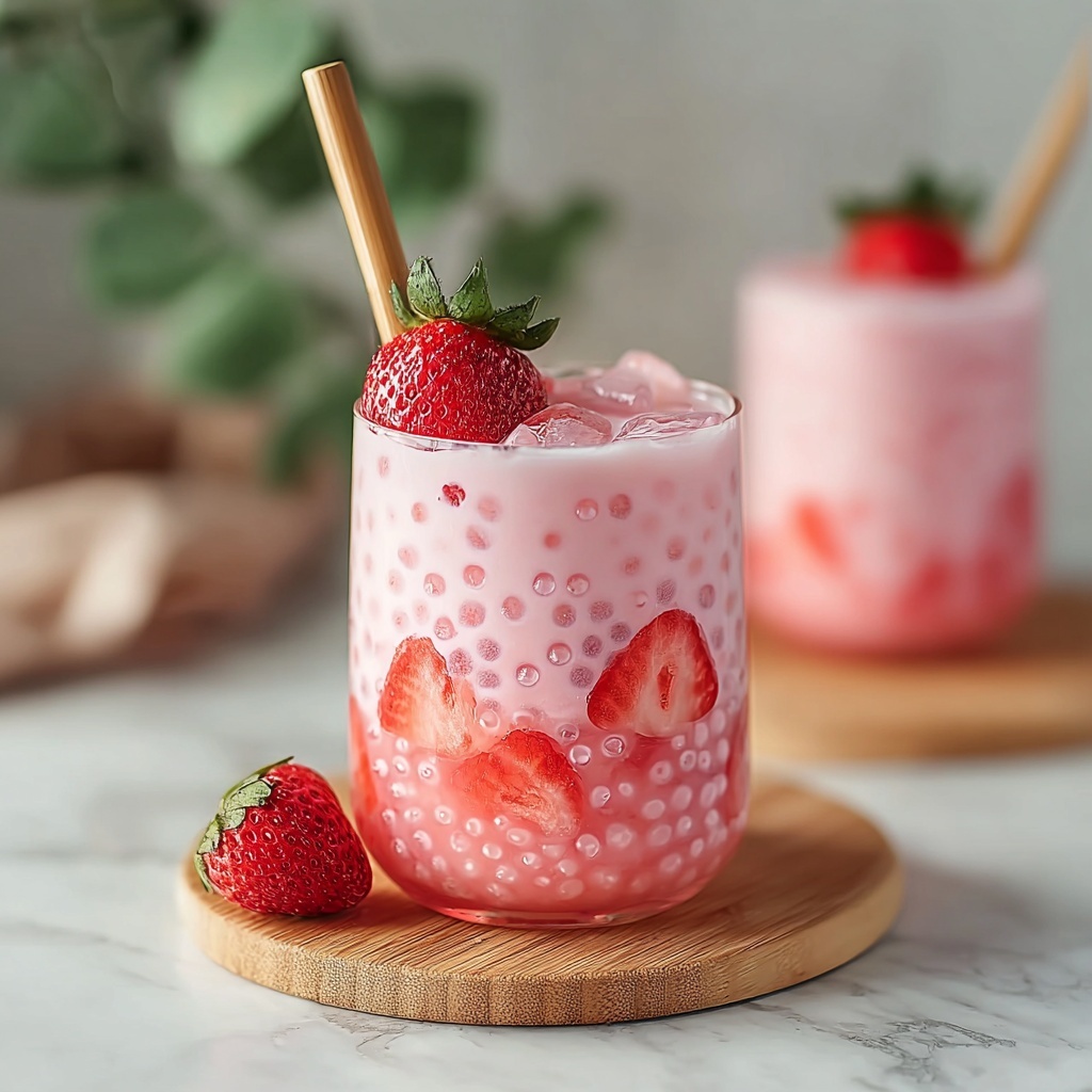 Delicious Strawberry Sago: A Refreshing Tropical Treat Recipe - Recipe Image