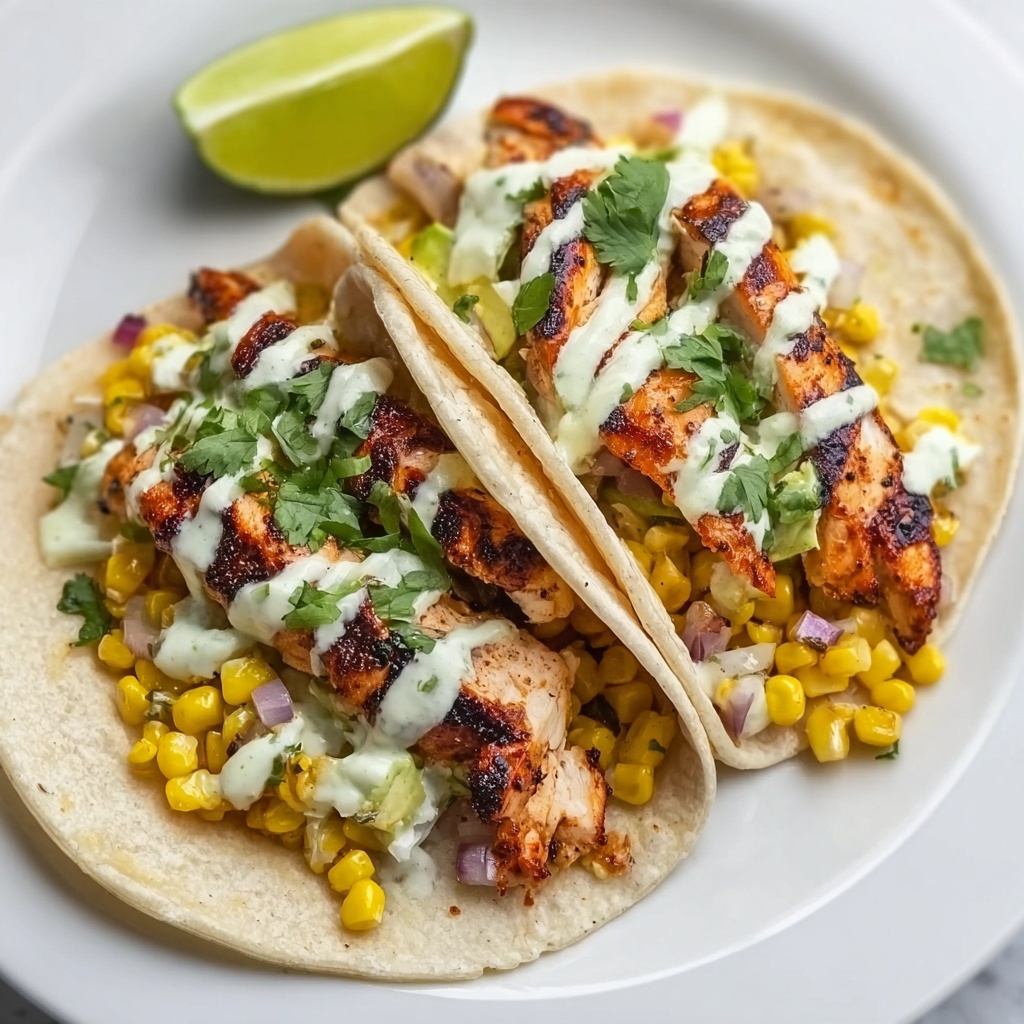 Fiery Street Corn Chicken Tacos Recipe - Recipe Image