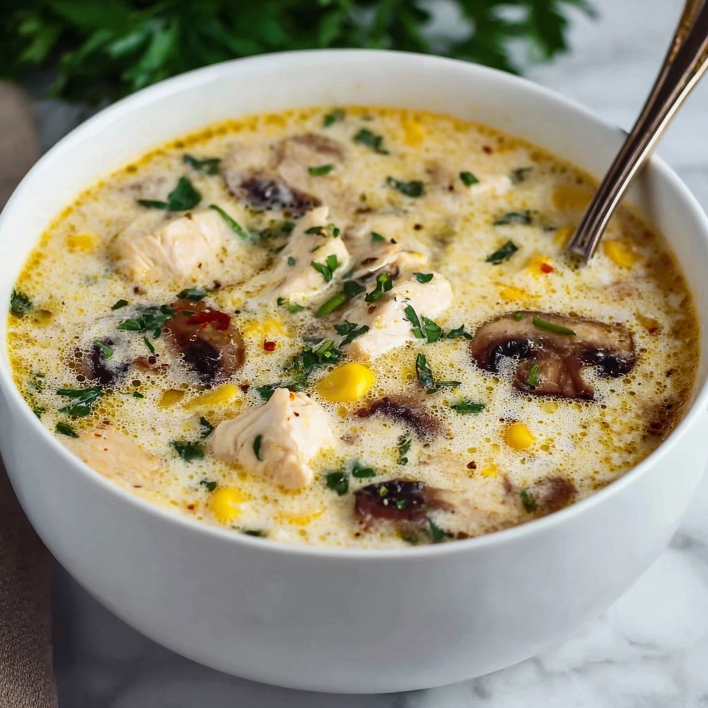 Low Carb Chicken Mushroom Soup for Cozy Nights In Recipe - Recipe Image