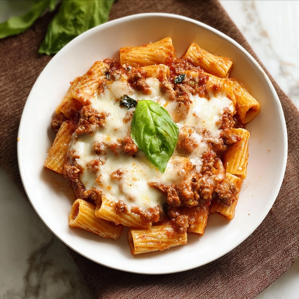 Irresistible Baked Ziti with Three Cheeses Recipe - Recipe Image