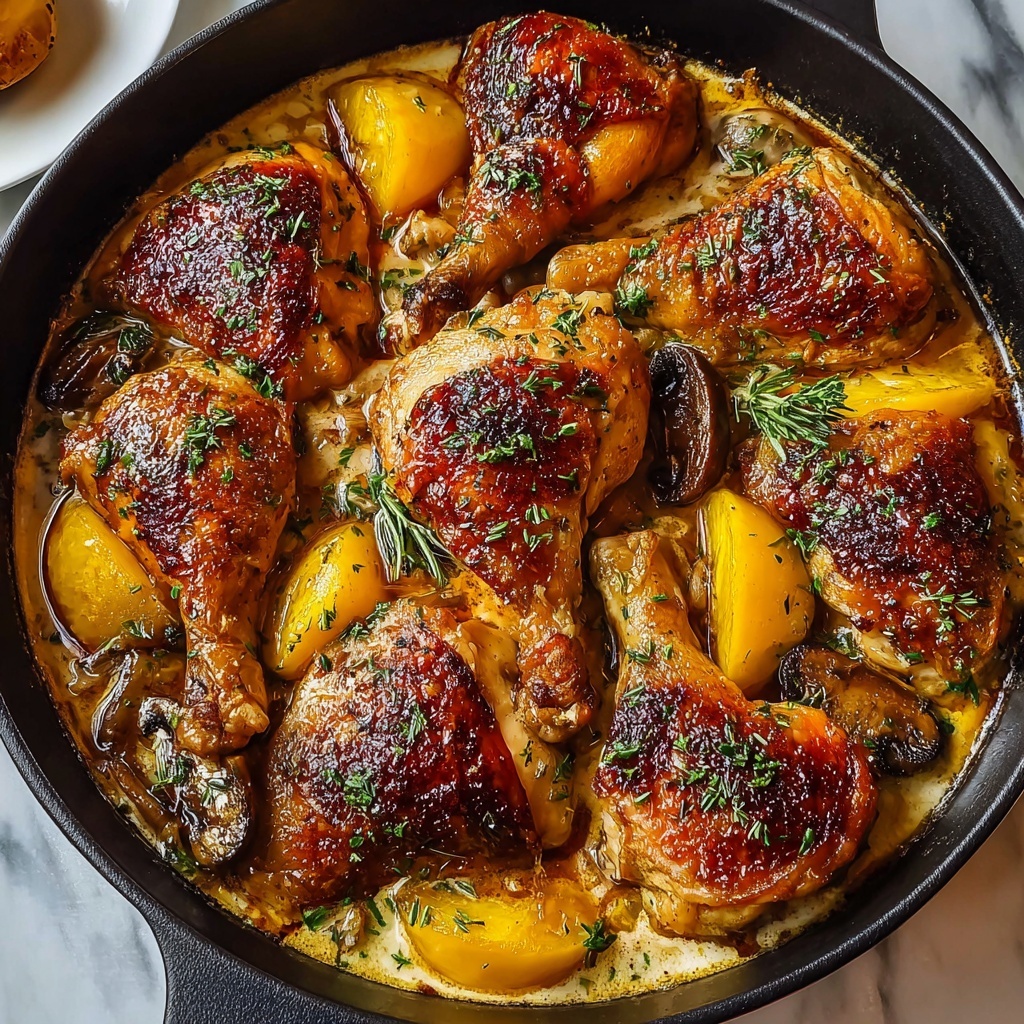 Herb Roasted Chicken in Creamy Garlic Herb Sauce Recipe - Recipe Image