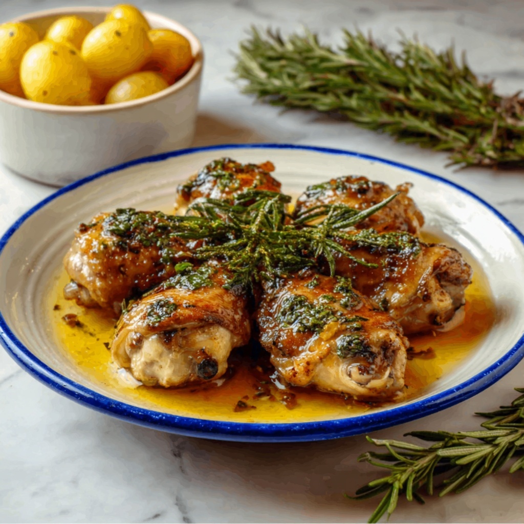 Braised Rabbit with Rosemary and Garlic Recipe - Recipe Image